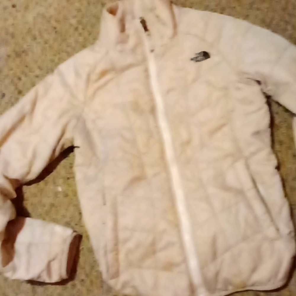 The North Face Woman's XS bomber feather jacket Silver